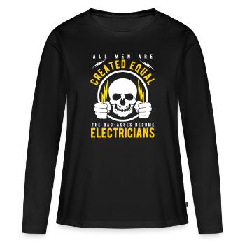 Électricien électricien - T-shirt manches longues Premium bio Femme - noir - Devant - Julia (174cm)
