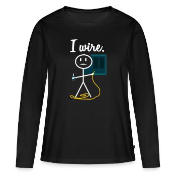 Électricien électricien - T-shirt manches longues Premium bio Femme - noir - Devant - Julia (174cm)