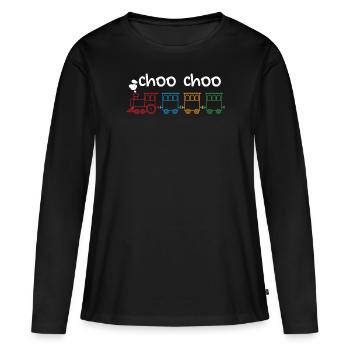 Train - T-shirt manches longues Premium bio Femme - noir - Devant - Julia (174cm)