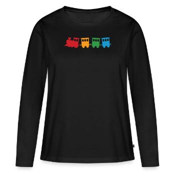 Train - T-shirt manches longues Premium bio Femme - noir - Devant - Julia (174cm)