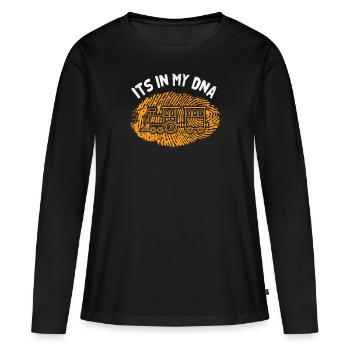 Train - T-shirt manches longues Premium bio Femme - noir - Devant - Julia (174cm)