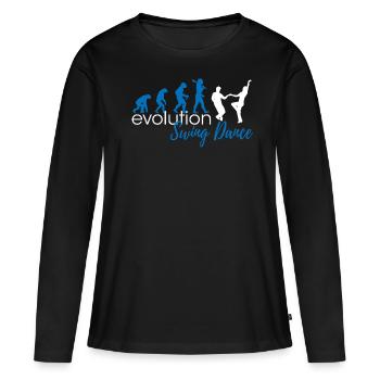 Evolution de la danse swing - T-shirt manches longues Premium bio Femme - noir - Devant - Julia (174cm)