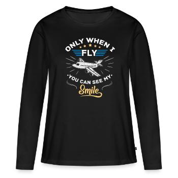 Piloten Spruch Pilot - Frauen Premium Bio Langarmshirt - Schwarz - Vorne - Julia (174cm)