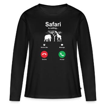 Safari - Frauen Premium Bio Langarmshirt - Schwarz - Vorne - Julia (174cm)