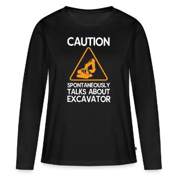 Bagger - Frauen Premium Bio Langarmshirt - Schwarz - Vorne - Julia (174cm)
