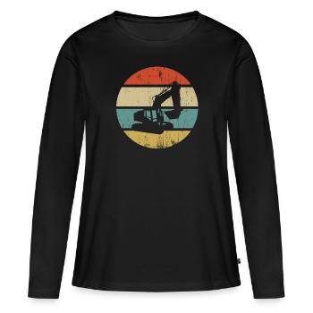 Bagger - Frauen Premium Bio Langarmshirt - Schwarz - Vorne - Julia (174cm)