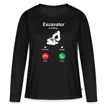 Bagger - Frauen Premium Bio Langarmshirt - Schwarz - Vorne - Julia (174cm)