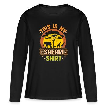 Safari - T-shirt manches longues Premium bio Femme - noir - Devant - Julia (174cm)