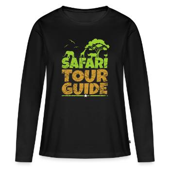 Safari - T-shirt manches longues Premium bio Femme - noir - Devant - Julia (174cm)