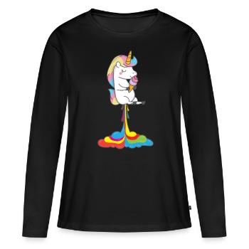 Unicorn unicorns pups - Women's Premium Organic Long Sleeve Shirt - black - Front - Julia (174cm)