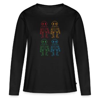 Roboter - Frauen Premium Bio Langarmshirt - Schwarz - Vorne - Julia (174cm)