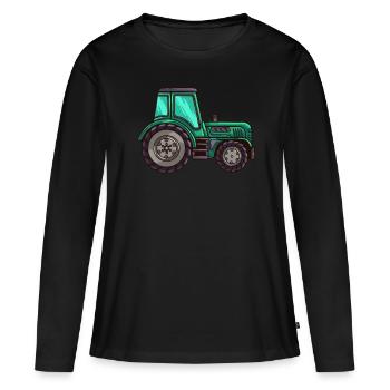 Traktor Traktoren - Frauen Premium Bio Langarmshirt - Schwarz - Vorne - Julia (174cm)
