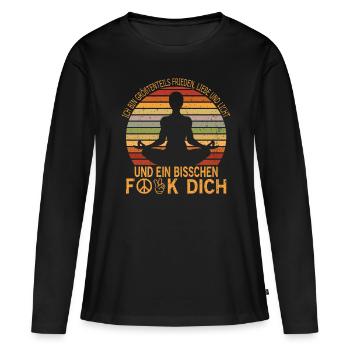 I am mostly peace love and light yoga - Women's Premium Organic Long Sleeve Shirt - black - Front - Julia (174cm)