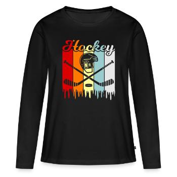 Eishockey - Frauen Premium Bio Langarmshirt - Schwarz - Vorne - Julia (174cm)