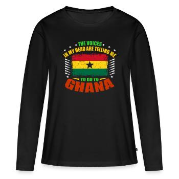 Ghana - T-shirt manches longues Premium bio Femme - noir - Devant - Julia (174cm)