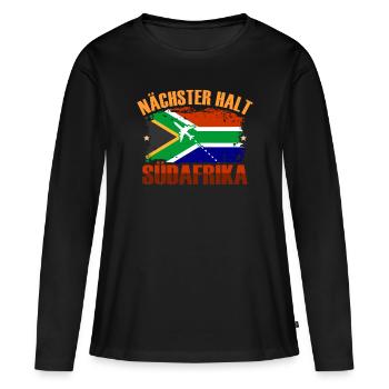 Südafrika - Frauen Premium Bio Langarmshirt - Schwarz - Vorne - Julia (174cm)