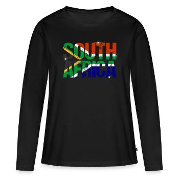 Afrique du sud - T-shirt manches longues Premium bio Femme - noir - Devant - Julia (174cm)