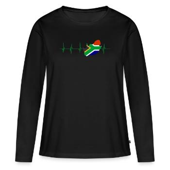 Idée cadeau chemise République d'Afrique du Sud - T-shirt manches longues Premium bio Femme - noir - Devant - Julia (174cm)