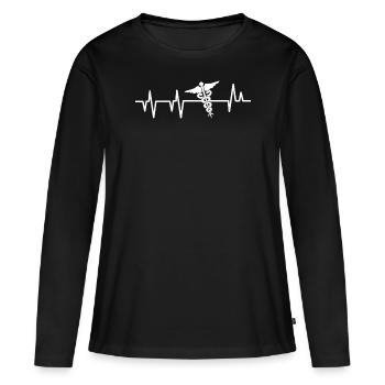 Infirmière infirmière - T-shirt manches longues Premium bio Femme - noir - Devant - Julia (174cm)