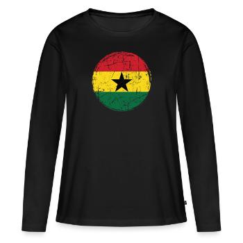 Ghana - T-shirt manches longues Premium bio Femme - noir - Devant - Julia (174cm)