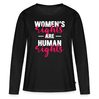 Womens Rights Are Human Rights Feminisme - T-shirt manches longues Premium bio Femme - noir - Devant - Julia (174cm)