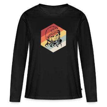 Space Astronaut - Frauen Premium Bio Langarmshirt - Schwarz - Vorne - Julia (174cm)