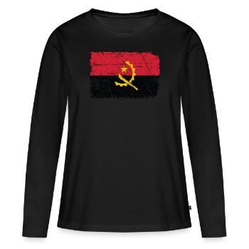 Angola - T-shirt manches longues Premium bio Femme - noir - Devant - Julia (174cm)