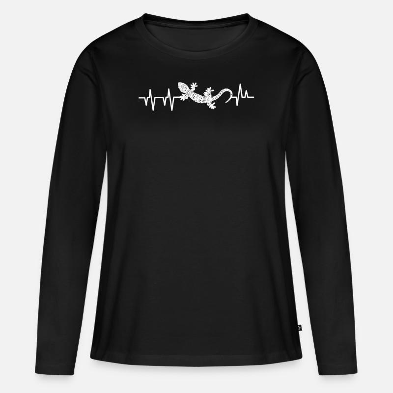 Gecko - Frauen Premium Bio Langarmshirt - Schwarz