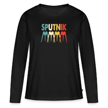 Space Sputnik - Frauen Premium Bio Langarmshirt - Schwarz - Vorne - Julia (174cm)