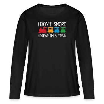 Train - T-shirt manches longues Premium bio Femme - noir - Devant - Julia (174cm)