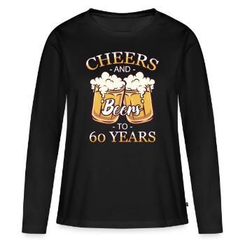 60 ans 60 ans de pension 60 Année de naissance - T-shirt manches longues Premium bio Femme - noir - Devant - Julia (174cm)