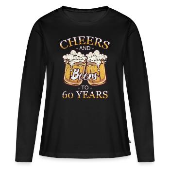 60 ans 60 ans de pension 60 Année de naissance - T-shirt manches longues Premium bio Femme - noir - Devant - Julia (174cm)