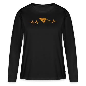 Gepard - Frauen Premium Bio Langarmshirt - Schwarz - Vorne - Julia (174cm)