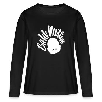 Nation chauve - T-shirt manches longues Premium bio Femme - noir - Devant - Julia (174cm)