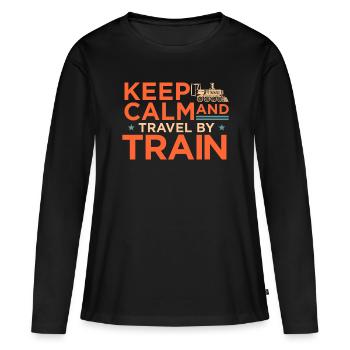 train - T-shirt manches longues Premium bio Femme - noir - Devant - Julia (174cm)