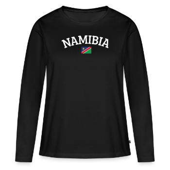 Namibia - Frauen Premium Bio Langarmshirt - Schwarz - Vorne - Julia (174cm)