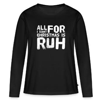 ich will nur meine Ruhe - Frauen Premium Bio Langarmshirt - Schwarz - Vorne - Julia (174cm)