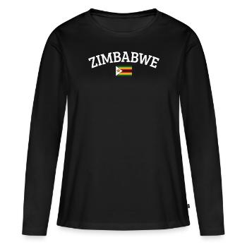 Zimbabwe - T-shirt manches longues Premium bio Femme - noir - Devant - Julia (174cm)