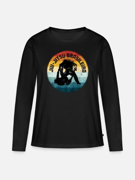 BJJ Brazilian Jiu Jitsu - Frauen Premium Bio Langarmshirt - Schwarz