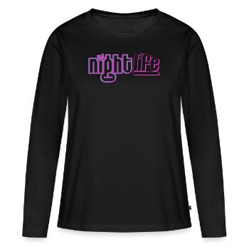 vie nocturne - T-shirt manches longues Premium bio Femme - noir - Devant - Julia (174cm)