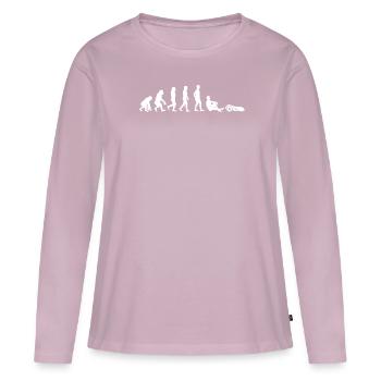 Robot tondeuse à gazon Evolution robot jardinier - T-shirt manches longues Premium bio Femme - rose poudré - Devant - Julia (174cm)