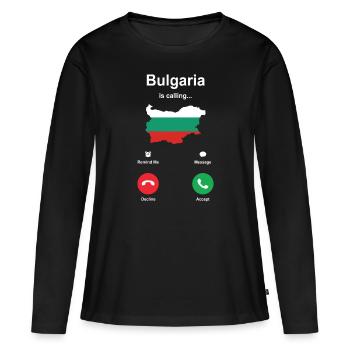 Bulgarie - T-shirt manches longues Premium bio Femme - noir - Devant - Julia (174cm)