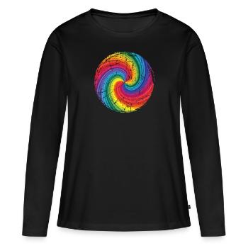 arc en ciel - T-shirt manches longues Premium bio Femme - noir - Devant - Julia (174cm)