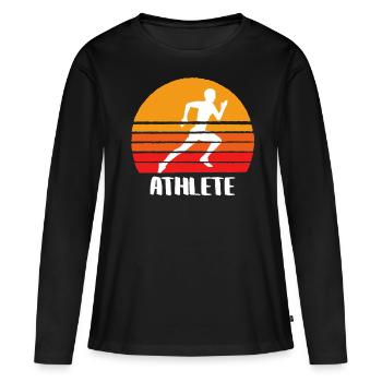 The Athlete - Frauen Premium Bio Langarmshirt - Schwarz - Vorne - Julia (174cm)