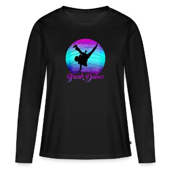Breakdance - T-shirt manches longues Premium bio Femme - noir - Devant - Julia (174cm)