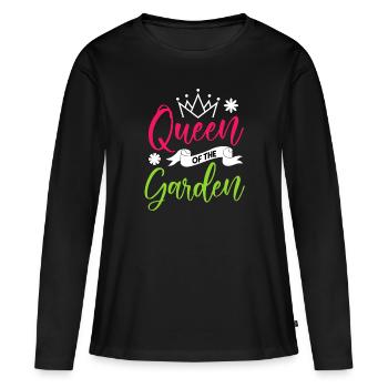 Queen of the garden gardener garden gift - Women's Premium Organic Long Sleeve Shirt - black - Front - Julia (174cm)