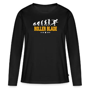 ROLLERS - T-shirt manches longues Premium bio Femme - noir - Devant - Julia (174cm)