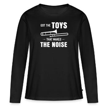 Trombone trombone - T-shirt manches longues Premium bio Femme - noir - Devant - Julia (174cm)