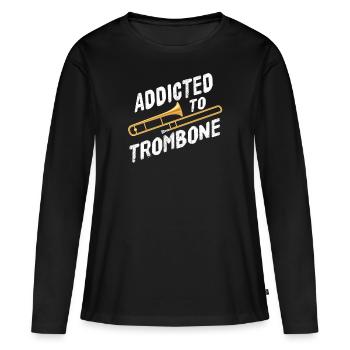 Trombone trombone - T-shirt manches longues Premium bio Femme - noir - Devant - Julia (174cm)