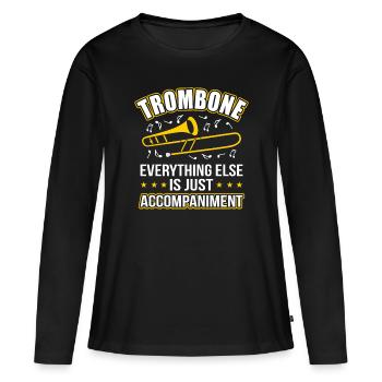 Trombone trombone - T-shirt manches longues Premium bio Femme - noir - Devant - Julia (174cm)